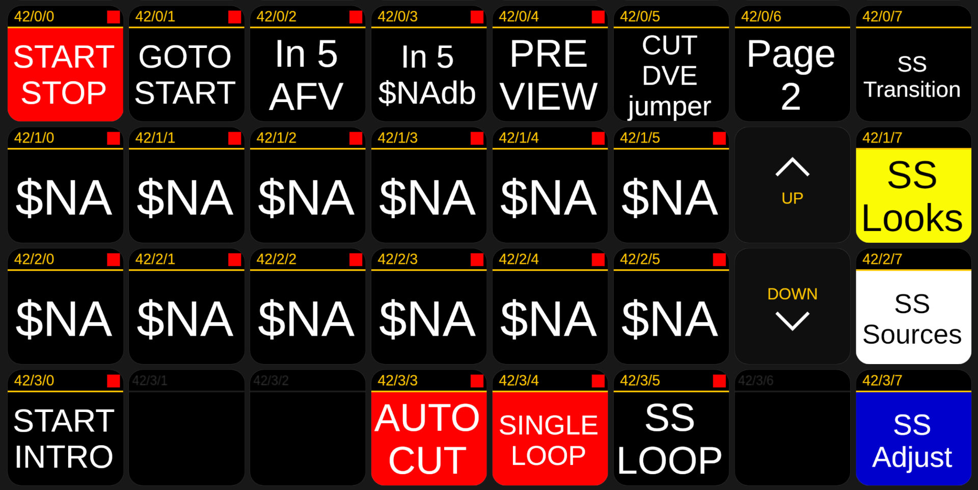 Configurazione della Streamdeck con il bottone di AUTO CUT