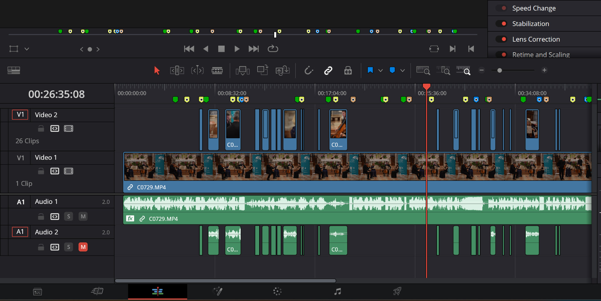 Timeline con i marker colorati